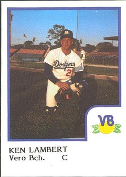 1986 ProCards Vero Beach Dodgers #15 Ken Lambert Front