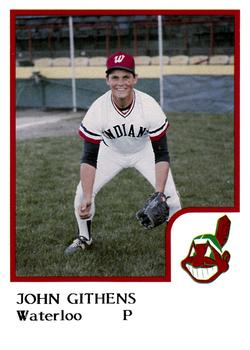 1986 ProCards Waterloo Indians #10 John Githens Front