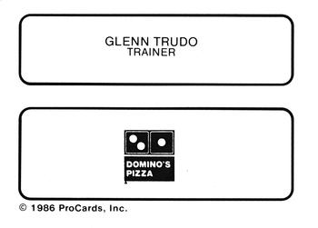 1986 ProCards Watertown Pirates #25 Glenn Trudo Back