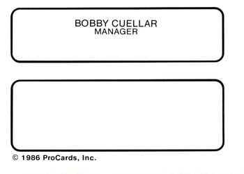 1986 ProCards Wausau Timbers #5 Bobby Cuellar Back
