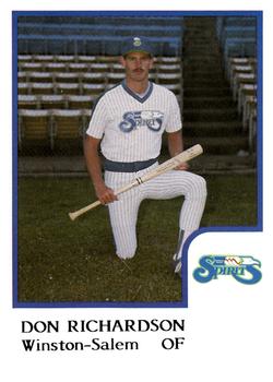 1986 ProCards Winston-Salem Spirits #NNO Don Richardson Front