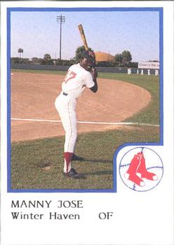 1986 ProCards Winter Haven Red Sox #NNO Manny Jose Front