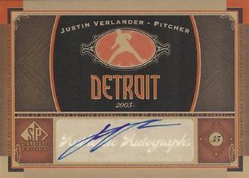 2012 SP Signature Edition #DET-4 Justin Verlander Front