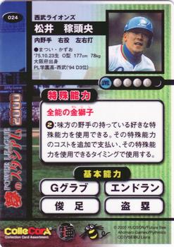 2000 Future Bee Power League Dream Stadium #024 Kazuo Matsui Back
