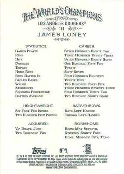 2012 Topps Allen & Ginter #101 James Loney Back