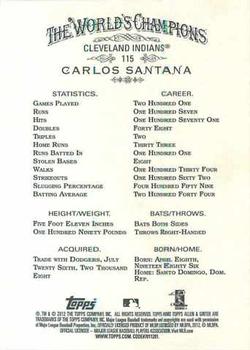 2012 Topps Allen & Ginter #115 Carlos Santana Back