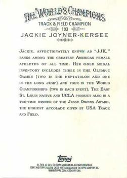 2012 Topps Allen & Ginter #193 Jackie Joyner-Kersee Back