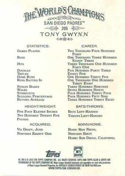 2012 Topps Allen & Ginter #205 Tony Gwynn Back