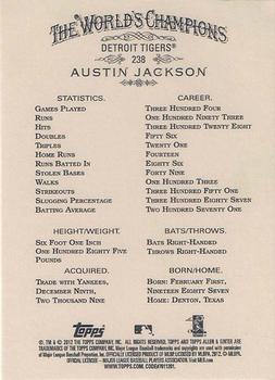 2012 Topps Allen & Ginter #238 Austin Jackson Back