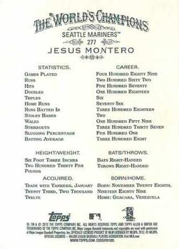 2012 Topps Allen & Ginter #277 Jesus Montero Back