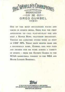 2012 Topps Allen & Ginter #292 Greg Gumbel Back