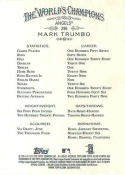 2012 Topps Allen & Ginter #296 Mark Trumbo Back