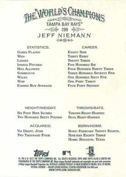 2012 Topps Allen & Ginter #299 Jeff Niemann Back