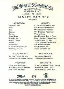 2012 Topps Allen & Ginter #29 Hanley Ramirez Back