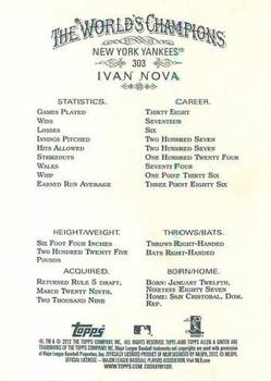 2012 Topps Allen & Ginter #303 Ivan Nova Back