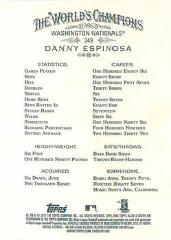 2012 Topps Allen & Ginter #349 Danny Espinosa Back