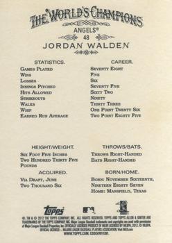 2012 Topps Allen & Ginter #48 Jordan Walden Back