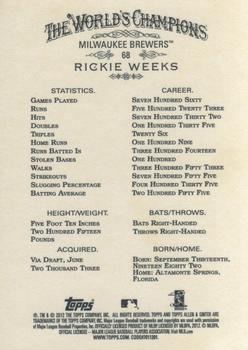 2012 Topps Allen & Ginter #68 Rickie Weeks Back