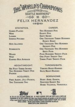 2012 Topps Allen & Ginter #95 Felix Hernandez Back