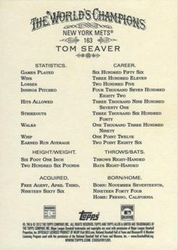 2012 Topps Allen & Ginter #163 Tom Seaver Back