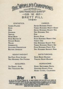 2012 Topps Allen & Ginter #192 Brett Pill Back