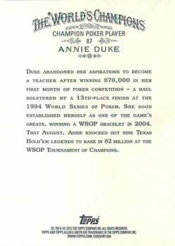 2012 Topps Allen & Ginter #87 Annie Duke Back