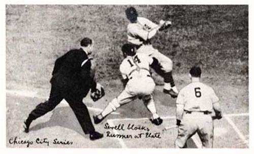 1936 National Chicle Fine Pen Premiums (R313) #NNO CCS: Luke Sewell blocks runner at plate Front