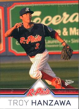 2012 MultiAd Reading Phillies #11 Troy Hanzawa Front