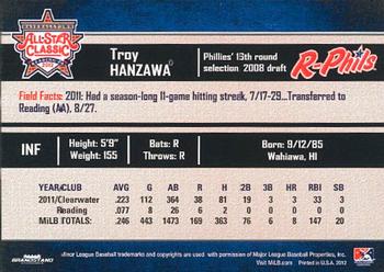 2012 Grandstand Eastern League All-Stars Eastern Division #NNO Troy Hanzawa Back