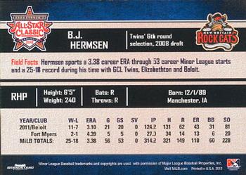 2012 Grandstand Eastern League All-Stars Eastern Division #NNO B.J. Hermsen Back