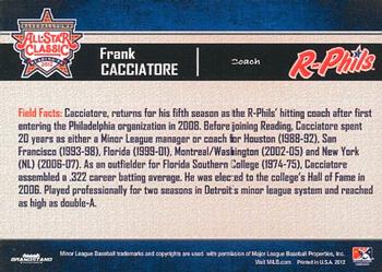 2012 Grandstand Eastern League All-Stars Eastern Division #NNO Frank Cacciatore Back