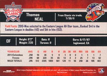 2012 Grandstand Eastern League All-Stars Western Division #NNO Thomas Neal Back