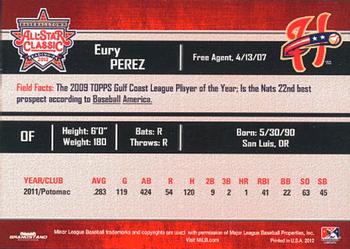 2012 Grandstand Eastern League All-Stars Western Division #NNO Eury Perez Back