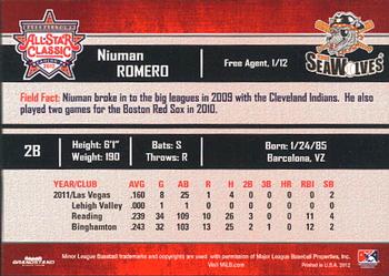 2012 Grandstand Eastern League All-Stars Western Division #NNO Niuman Romero Back