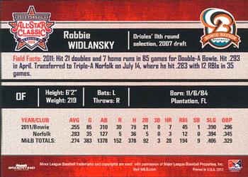 2012 Grandstand Eastern League All-Stars Western Division #NNO Robbie Widlansky Back