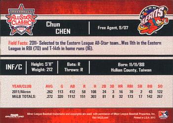 2012 Grandstand Eastern League All-Stars Western Division #NNO Chun-Hsiu Chen Back