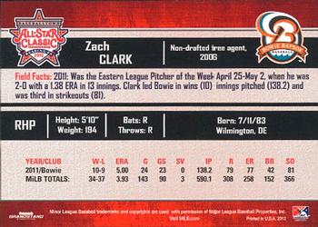 2012 Grandstand Eastern League All-Stars Western Division #NNO Zach Clark Back