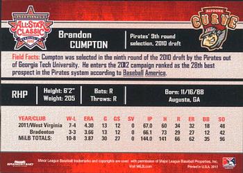 2012 Grandstand Eastern League All-Stars Western Division #NNO Brandon Cumpton Back
