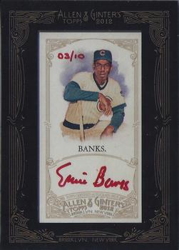 2012 Topps Allen & Ginter - Autographs Red Ink #AGA-EB Ernie Banks Front
