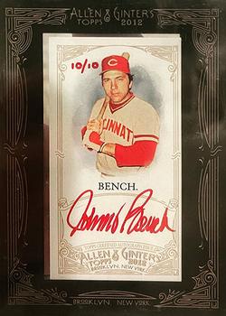 2012 Topps Allen & Ginter - Autographs Red Ink #AGA-JB Johnny Bench Front