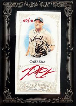 2012 Topps Allen & Ginter - Autographs Red Ink #AGA-MC Miguel Cabrera Front