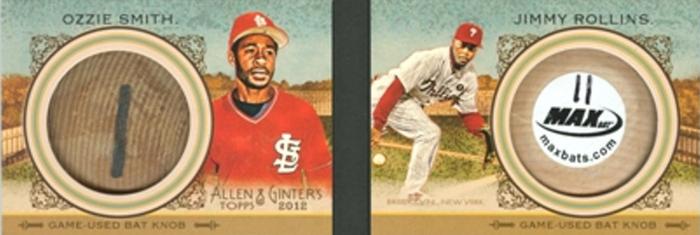 2012 Topps Allen & Ginter - Book Cards #BCSR Ozzie Smith / Jimmy Rollins Front