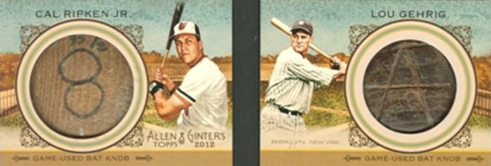 2012 Topps Allen & Ginter - Book Cards #BCRJG Cal Ripken Jr. / Lou Gehrig Front