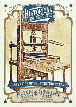 2012 Topps Allen & Ginter - Historical Turning Points #HTP7 Invention of Printing Press Front