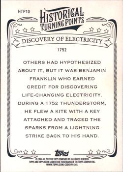 2012 Topps Allen & Ginter - Historical Turning Points #HTP10 Discovery of Electricity Back
