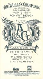 2012 Topps Allen & Ginter - Mini A & G Back #6 Johnny Bench Back