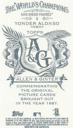 2012 Topps Allen & Ginter - Mini A & G Back #9 Yonder Alonso Back