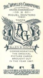 2012 Topps Allen & Ginter - Mini A & G Back #20 Miguel Montero Back