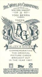 2012 Topps Allen & Ginter - Mini A & G Back #23 Yogi Berra Back