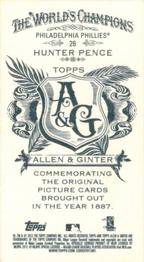 2012 Topps Allen & Ginter - Mini A & G Back #26 Hunter Pence Back